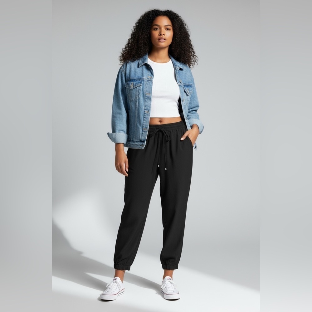 Buffalo David Bitton Black Jogger Pants Women’s Size L (10–12)